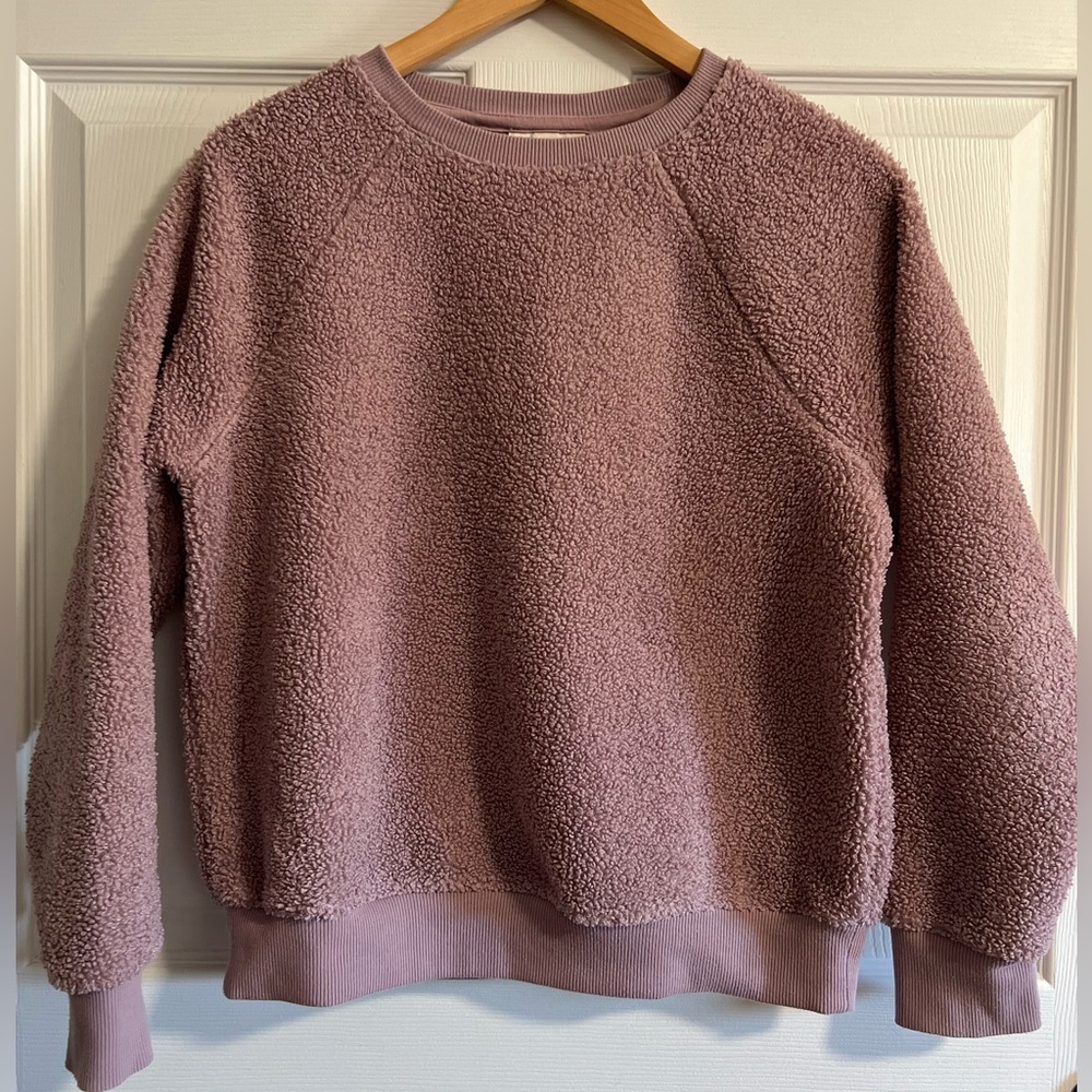 Women’s Light purple/pink Sherpa crewneck, Sz XS